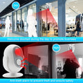 Daytech HW06 Motion Sensor Alert Device in use for day business promotion and night anti-theft safety