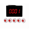 DAYTECH P4 Wireless Service Bell system with black digital receiver and five white call buttons
