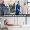 DAYTECH P4 Wireless Service Bell shown in use by elderly and caregivers for calling assistance