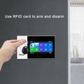 Hand holding Daytech RFID Tag Card key fob near security panel to arm and disarm system