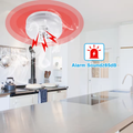 DAYTECH SM02 Smoke Alarm installed in kitchen emitting loud 85dB alarm sound with smoke detection