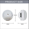DAYTECH SM06TA smoke detector for home security alarm system showing front and side views with size dimensions