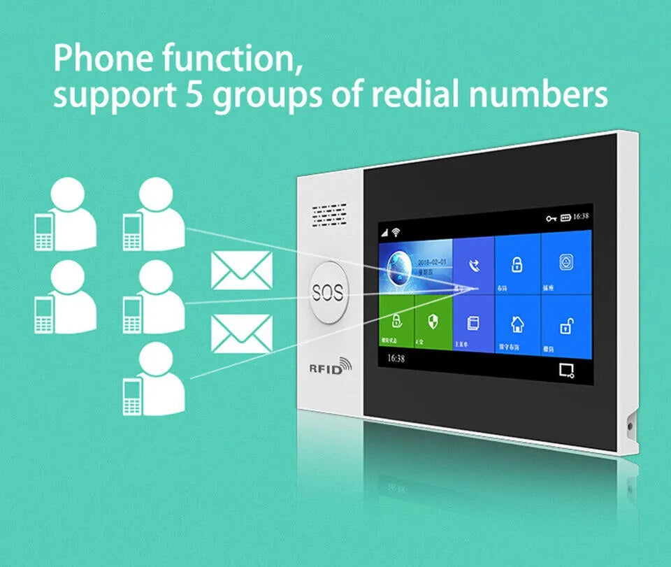 DAYTECH TA04 Alarm System home security panel with phone function supporting 5 groups of redial numbers