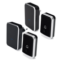 DAYTECH waterproof doorbell home security alarm system with black and silver wireless units
