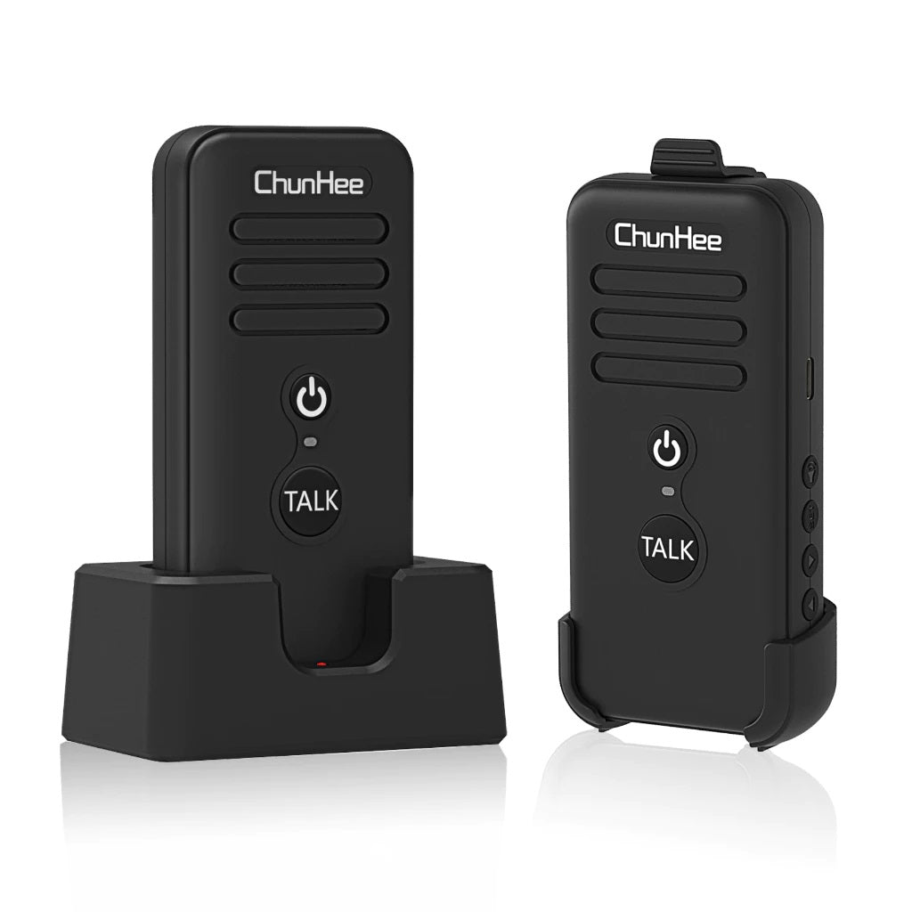 Waterproof Two Way Communication Doorbell intercom system with two black handheld units