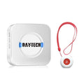 emergency buzzer wireless caregiver pager system with white square base and red call pendant