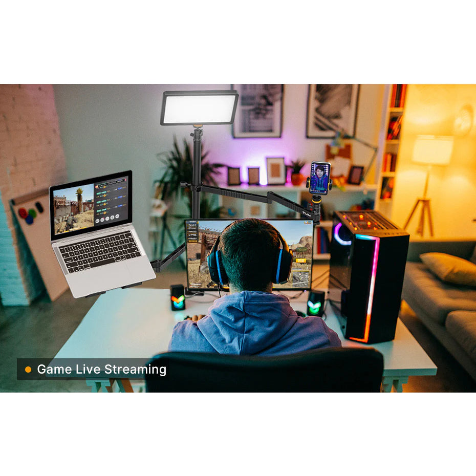 VMIDirect Desktop Setup Stand for Game Live Streaming with Laptop and Lighting Equipment