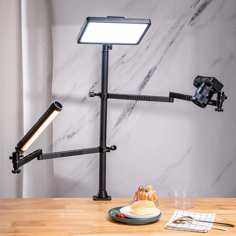 VMIDirect Desktop Setup Stand with adjustable arms for camera and lighting in home photography setup