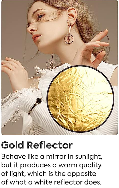 VMIDirect Gold Diffuser Light Reflector for warm quality light in photography