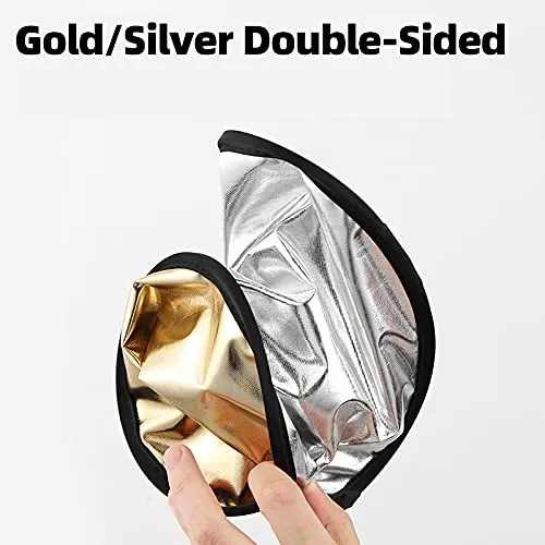 VMIDirect Gold Silver Double-Sided Diffuser Light Reflector for Enhanced Photography Lighting