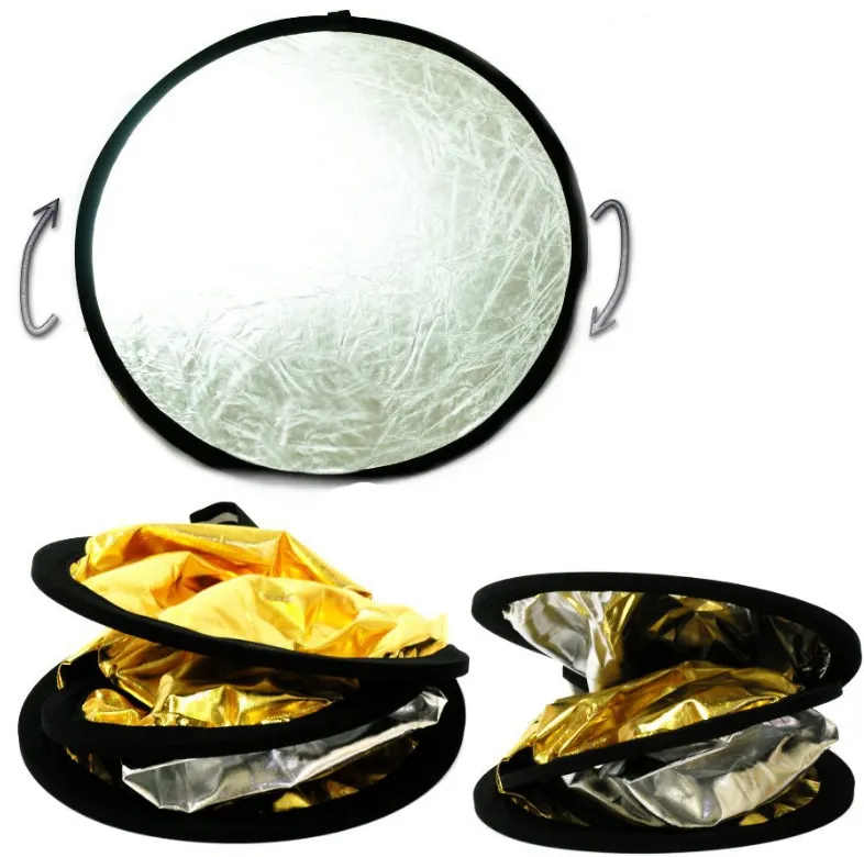 VMIDirect Silver and Gold Diffuser Light Reflector Set for Photography Lighting Needs