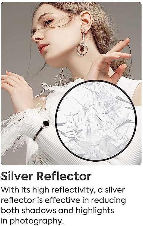 VMIDirect Silver Diffuser Light Reflector for reducing shadows and highlights in photography