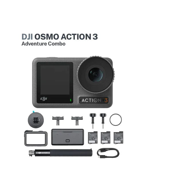 DJI Osmo Action 3 Adventure Combo with accessories for capturing high-quality action camera footage