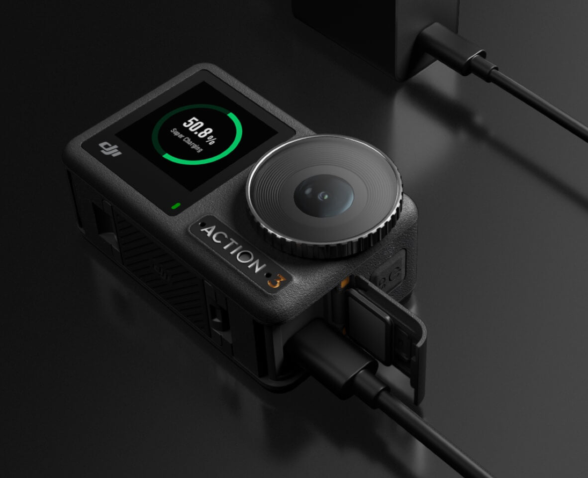 DJI Action 3 Camera with Charging Port and Display Screen for High-Quality Video and Photography