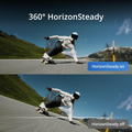 Action camera demonstrating 360 HorizonSteady feature on a skateboarder performing tricks