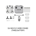 DJI Neo 4K Camera Drone Fly More Combo with remote, three batteries, propellers, and accessories