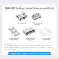 DJI Neo 4K Camera Drone Fly More Combo with 3 batteries, remote controller, charging hub, and propeller guards