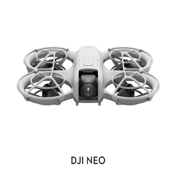 VMI Direct DJI Neo 4K Camera Drone front view with protective propeller guards in white