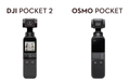 VMIDirect handheld AI Gimbal Camera with dual model comparison of DJI Pocket 2 and Osmo Pocket