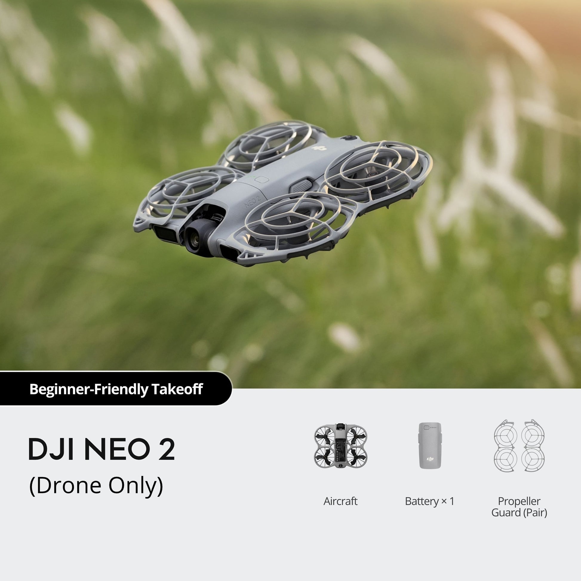 DJI Neo 2 4K camera drone with propeller guards for safe, beginner-friendly flying