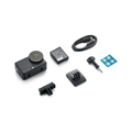 DJI Osmo Action 6 camera with accessories including battery, mount, and charging cable