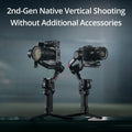 DJI RS 4 gimbal stabilizer by VMIDirect shown with professional cameras for smooth vertical shooting