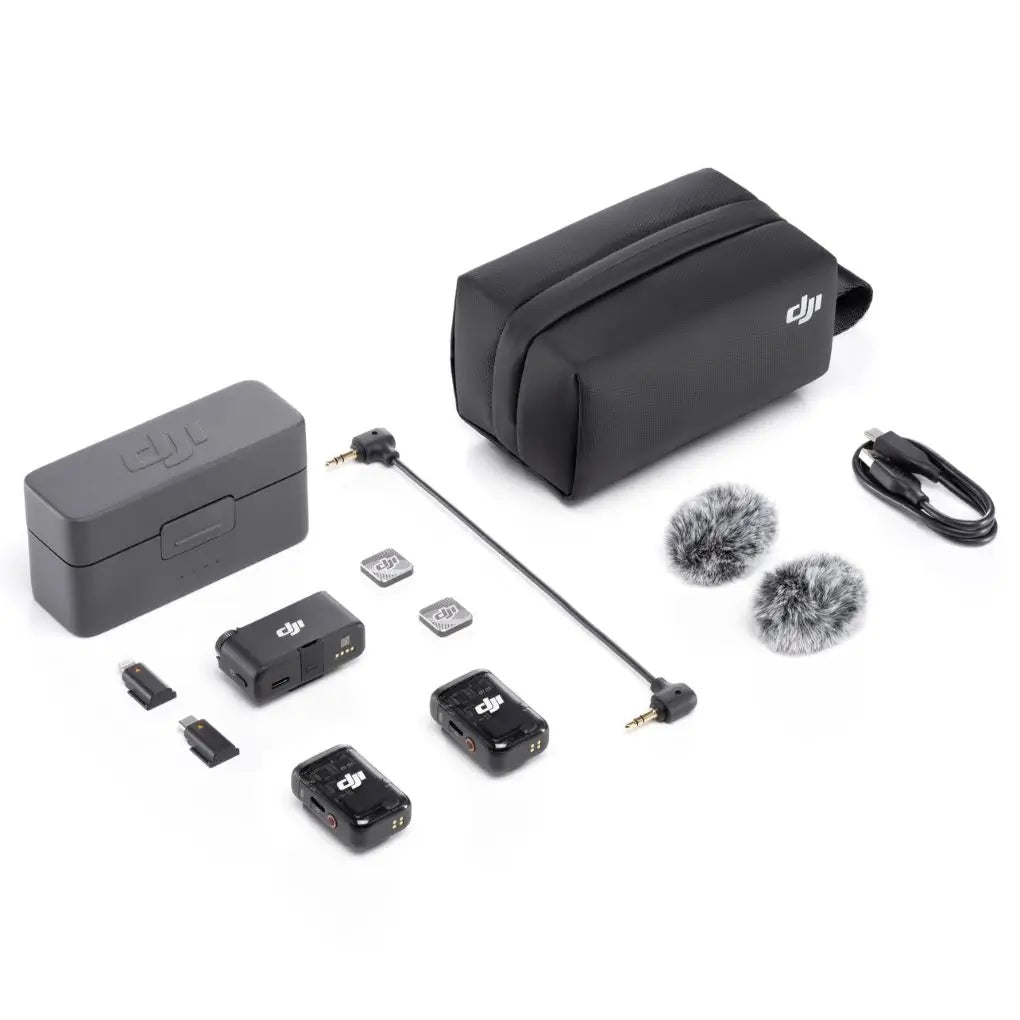 VMIDirect Wireless Microphone Kit with Lapel Mic, charging case, and accessories for clear audio recording