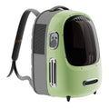 Dome Cat Dog Carrier Backpack in green with ergonomic design for comfortable pet transport