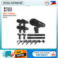 XTUGA MI7 7-Piece Wired Dynamic Drum Microphone Kit with multiple mics for professional sound recording