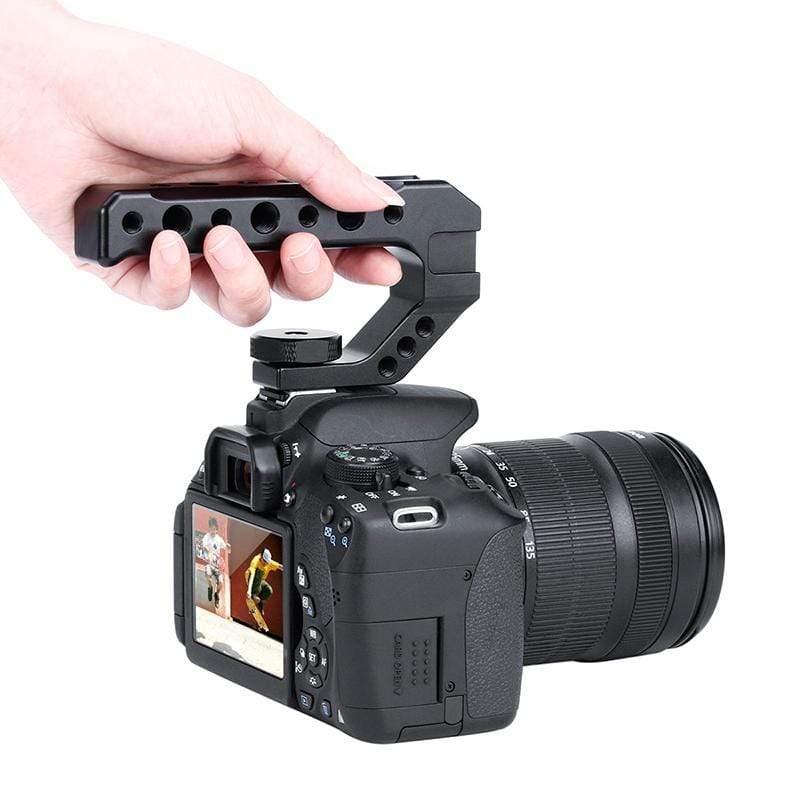 UURig R005 Universal DSLR Top Handle Grip Stabilizing Extender Cold Shoe Mounts for Monitor Microphone LED Light Aluminum Universal Top Handle with Cold Shoe VMI Direct