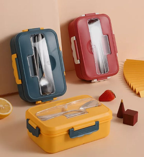 Portable School Biodegradable Tiffin Wheat Straw Fiber Lunch Box Bento Container 1000ml w/3 DIVIDERS