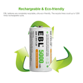 VMIDirect 1.2V C 5000mAh Rechargeable NiMH Battery with eco-friendly features for sustainable use