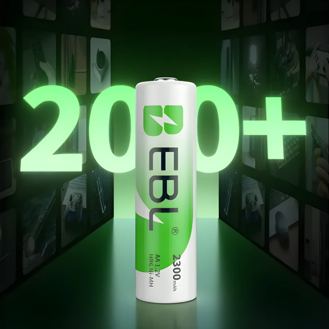 EBL 2300mAh AA rechargeable batteries with high capacity for long-lasting power and performance