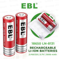 VMIDirect 3.7V 3000mAh lithium ion battery rechargeable red EBL 18650 batteries pack