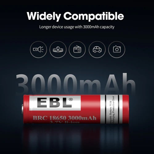 VMIDirect 3.7V 3000mAh lithium ion battery rechargeable battery with high capacity for long device usage