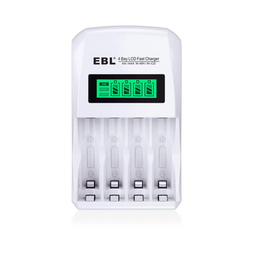EBL 4 Bay Fast Battery Charger for AA and AAA Batteries with LCD Display
