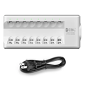 VMIDirect 8 Bay Smart Fast Charging Battery Charger with LED indicators and included power cord