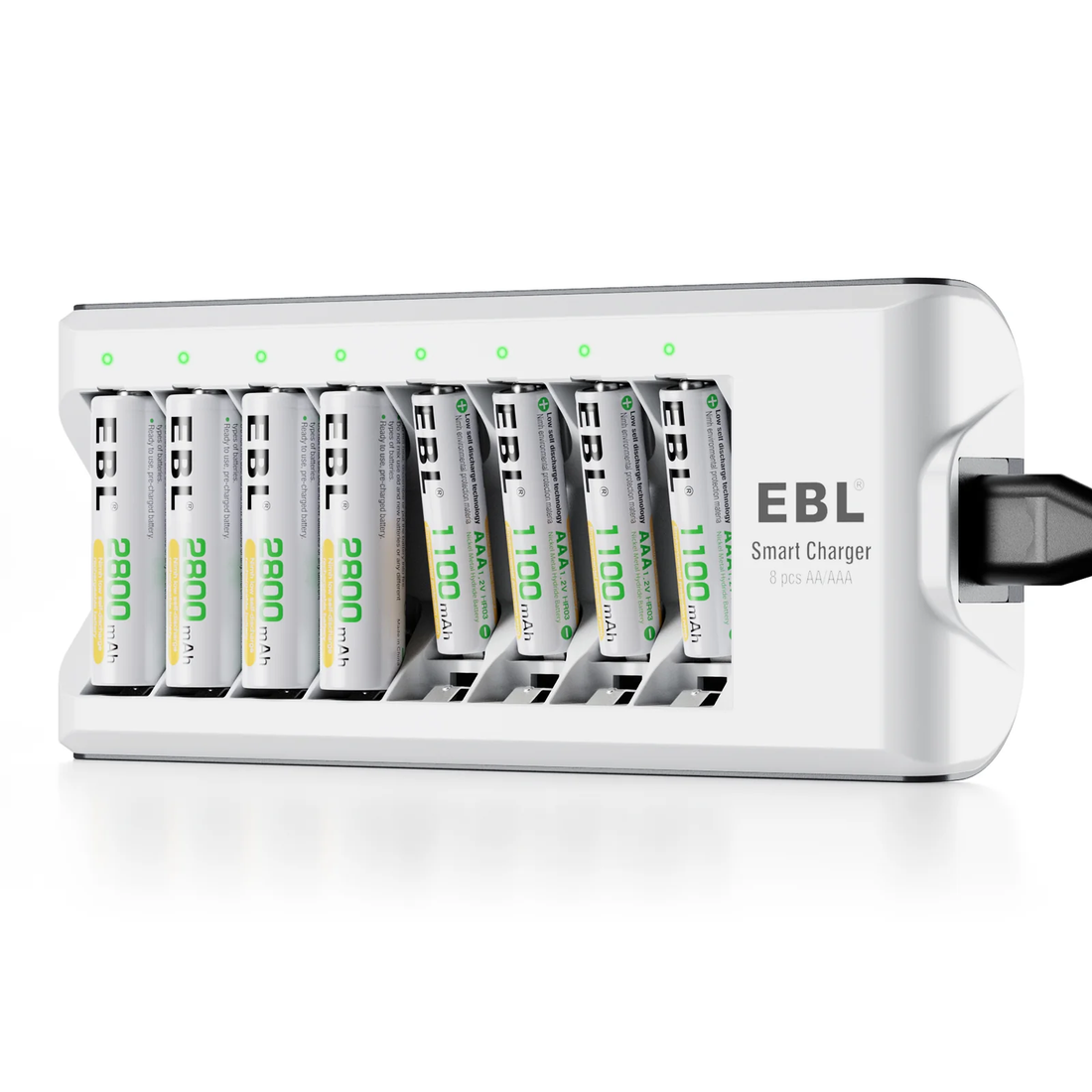 8 Bay Smart Fast Charging Battery Charger by VMIDirect with multiple rechargeable batteries for efficient charging