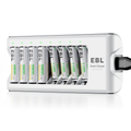 8 Bay Smart Fast Charging Battery Charger by VMIDirect with multiple rechargeable batteries for efficient charging