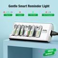 8 Bay Smart Fast Charging Battery Charger with LED reminder lights and multiple battery compatibility