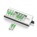 8 Bay Smart Fast Charging Battery Charger by VMIDirect with LED indicators for efficient battery management
