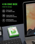 VMIDirect 800mAh NiMH AAA Rechargeable Battery pack in green case placed beside a laptop and keyboard