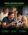 Family using game controllers powered by 800mAh NiMH AAA Rechargeable Battery for long-lasting device usage