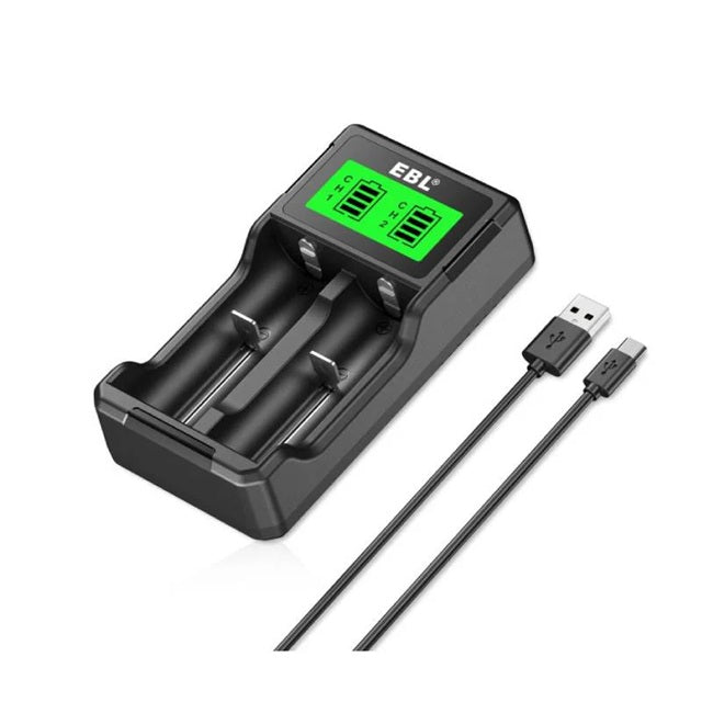 EBL AA AAA battery charger with USB cable digital display for AA AAA Li-ion NiCd NiMH charger