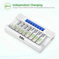 EBL battery charger with LCD display charging AA and AAA rechargeable batteries independently