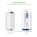 EBL CR2 3V Non-rechargeable battery with 10 year shelf life compared to other batteries with shorter lifespan
