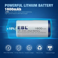 EBL CR2 3V Non-rechargeable battery 1600mAh lithium battery with ultra long-lasting power and leakproof design