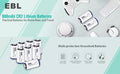 EBL CR2 3V Non-rechargeable battery pack showing multiple lithium batteries for household use