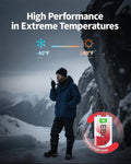 Rechargeable 9V lithium batteries deliver high performance in extreme temperatures from minus 40 to 140 degrees Fahrenheit
