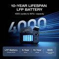 DELTA 3 Portable Power Station with 10-year lifespan LFP battery and 4000 charge cycles